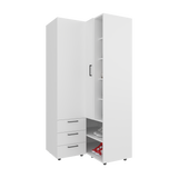 Closet Toulouse Blanco 85x180cm Con Tres Cajones y Diez Compartimientos - CLOSETS | Bylmo