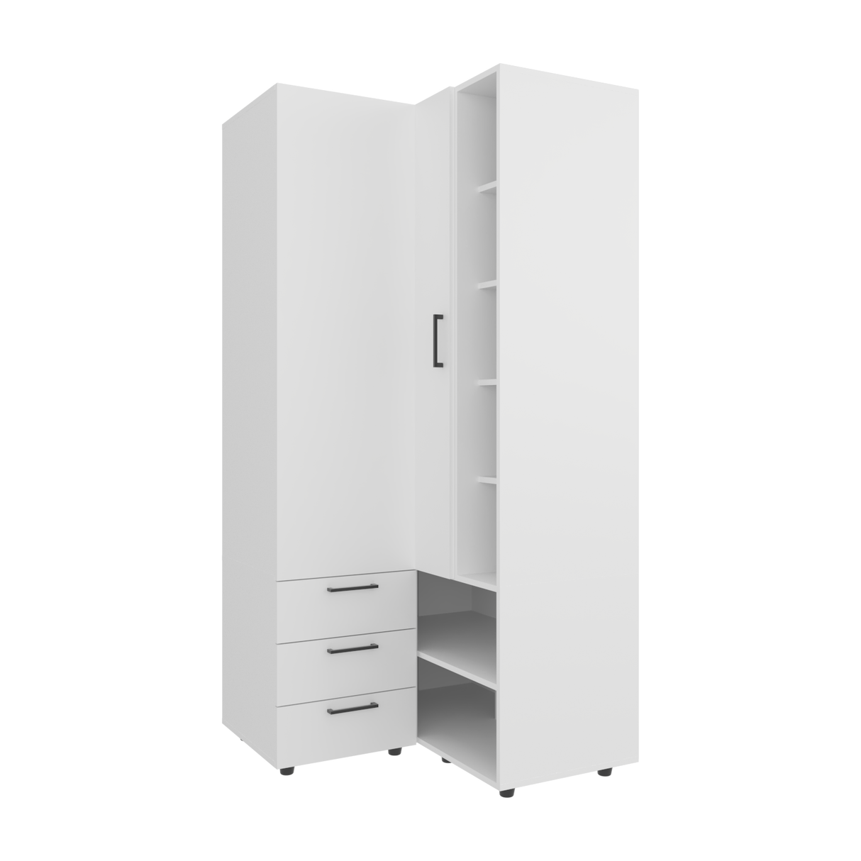 Closet Toulouse Blanco 85x180cm Con Tres Cajones y Diez Compartimientos - CLOSETS | Bylmo