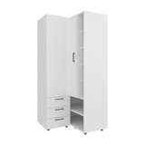 Closet Toulouse Blanco 85x180cm Con Tres Cajones y Diez Compartimientos - CLOSETS | Bylmo