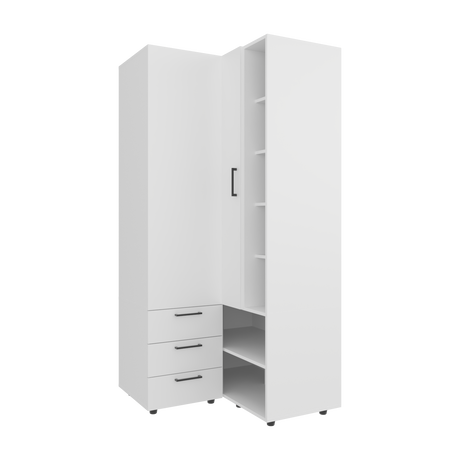 Closet Toulouse Blanco 85x180cm Con Tres Cajones y Diez Compartimientos - CLOSETS | Bylmo