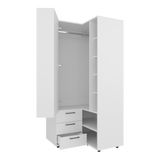 Closet Toulouse Blanco 85x180cm Con Tres Cajones y Diez Compartimientos - CLOSETS | Bylmo
