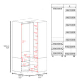 Closet Toulouse Blanco 85x180cm Con Tres Cajones y Diez Compartimientos - CLOSETS | Bylmo
