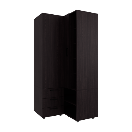 Closet Toulouse Wengue 85x180cm Con Tres Cajones y Diez Compartimientos - CLOSETS | Bylmo