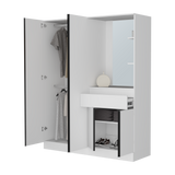 Closet Kamelot Blanco 150x186cm Con Un Cajón Cuatro Compartimientos y con Espejo - CLOSETS | Bylmo