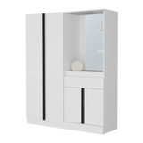 Closet Kamelot Blanco 150x186cm Con Un Cajón Cuatro Compartimientos y con Espejo - CLOSETS | Bylmo