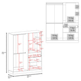 Closet Kamelot Blanco 150x186cm Con Un Cajón Cuatro Compartimientos y con Espejo - CLOSETS | Bylmo