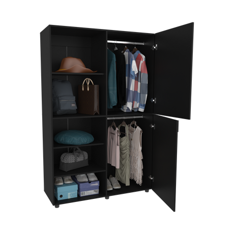 Closet Eco Wengue 120x184cm Con Siete Compartimientos - CLOSETS | Bylmo