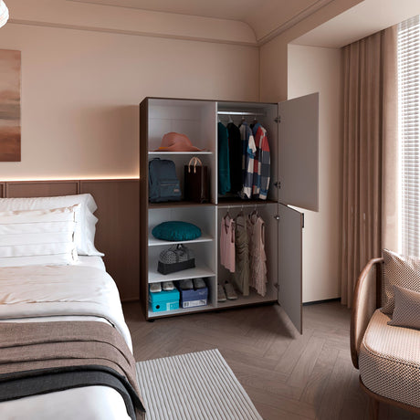 Closet Eco Milan Y Blanco 120x184cm Con Siete Compartimientos - CLOSETS | Bylmo