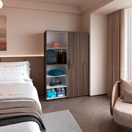 Closet Eco Milan Y Blanco 120x184cm Con Siete Compartimientos - CLOSETS | Bylmo