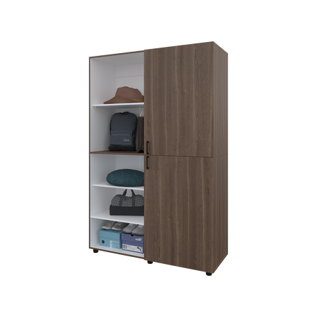 Closet Eco Milan Y Blanco 120x184cm Con Siete Compartimientos - CLOSETS | Bylmo