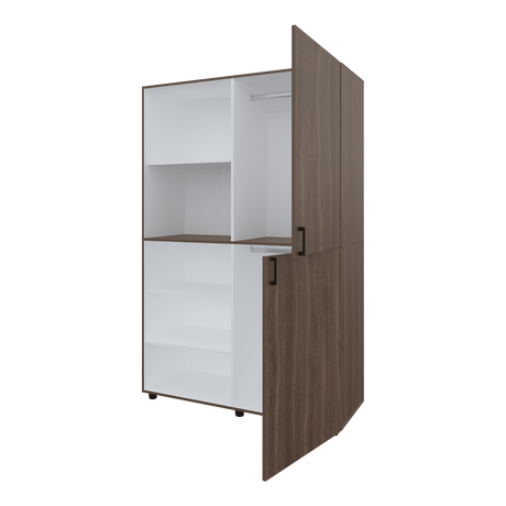 Closet Eco Milan Y Blanco 120x184cm Con Siete Compartimientos - CLOSETS | Bylmo
