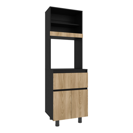 Alacena Express Wengue y Fresno Europeo 60x194cm Con Tres Puertas - ALACENAS Y MUEBLES MICROONDAS | Bylmo