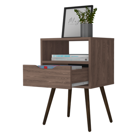 Mesa de Noche Otom Coñac 40x63cm Con Un Cajón - MESAS DE NOCHE | Bylmo