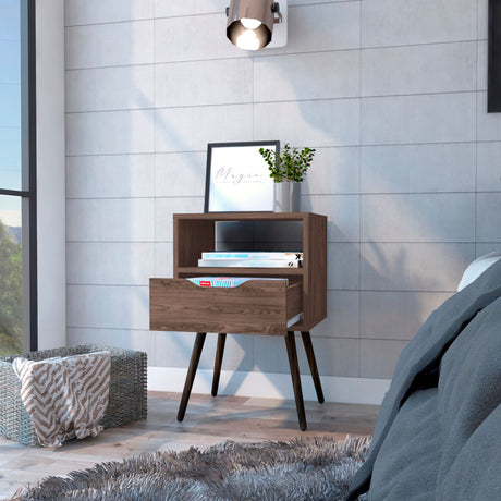 Mesa de Noche Otom Coñac 40x63cm Con Un Cajón - MESAS DE NOCHE | Bylmo
