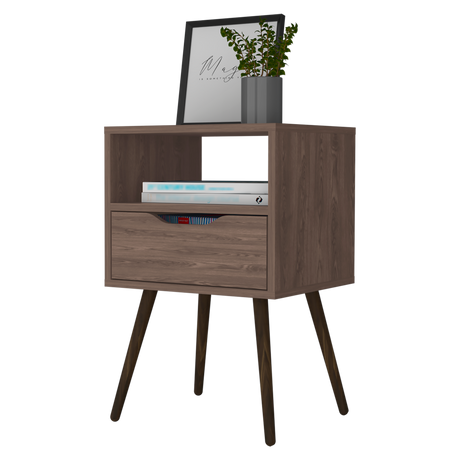 Mesa de Noche Otom Coñac 40x63cm Con Un Cajón - MESAS DE NOCHE | Bylmo