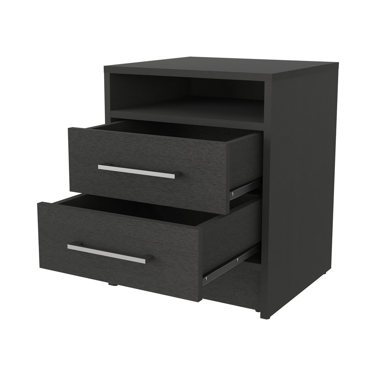 Mesa de Noche Eter Wengue 45x61cm Con Dos Cajones - MESAS DE NOCHE | Bylmo