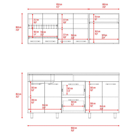 Cocina Barajas Bardolino 180x60cm con Mesón de Acero Inoxidable para Lado Izquierdo y sin Estufa - COCINAS | Bylmo