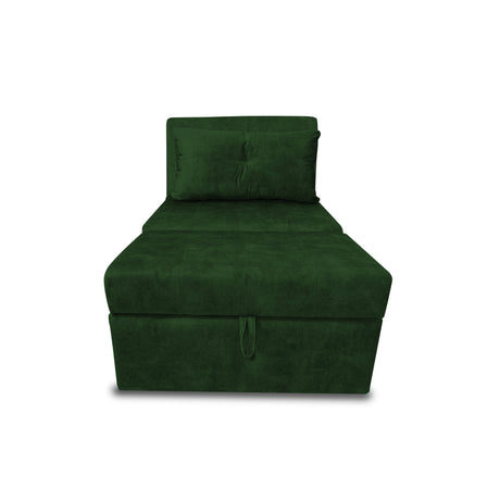 Silla Poltrona Reclinable Dorian Verde 100x75cm de Un Puesto con Bolsillos y Reposapiés - SOFAS Y POLTRONAS | Bylmo