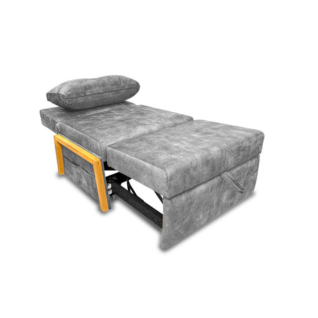 Silla Poltrona Reclinable Dorian Gris 100x75cm de Un Puesto con Bolsillos y Reposapiés - SOFAS Y POLTRONAS | Bylmo