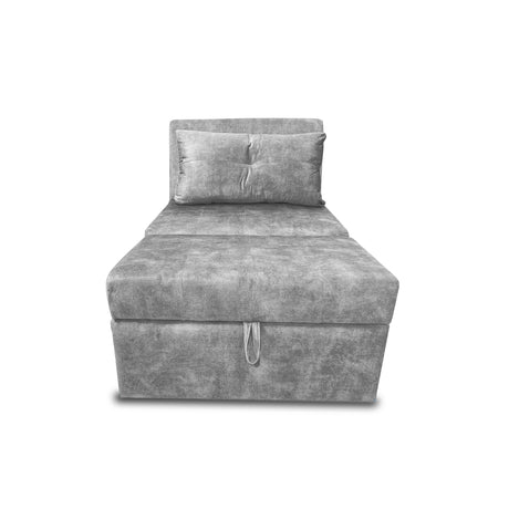 Silla Poltrona Reclinable Dorian Gris 100x75cm de Un Puesto con Bolsillos y Reposapiés - SOFAS Y POLTRONAS | Bylmo