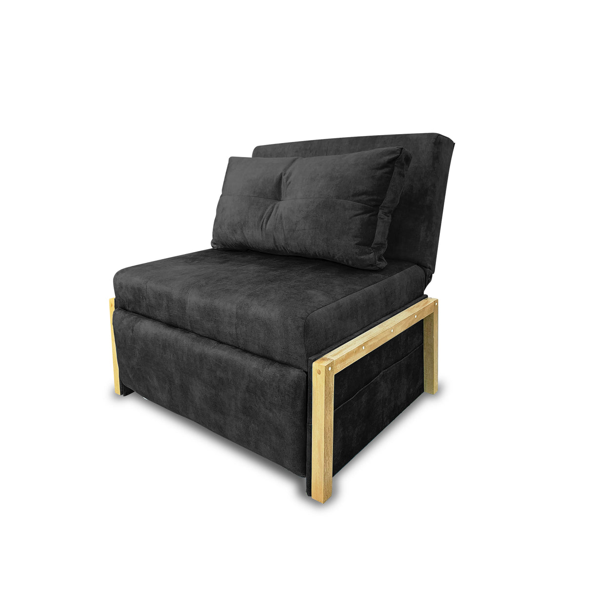 Silla Poltrona Reclinable Dorian Negro 100x75cm de Un Puesto con Bolsillos y Reposapiés - SOFAS Y POLTRONAS | Bylmo