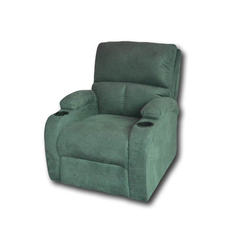 Silla Poltrona Reclinable Manual Reclinomatic Eco Turquesa 77x90cm con Reposapiés y con Portavasos - SOFAS Y POLTRONAS | Bylmo