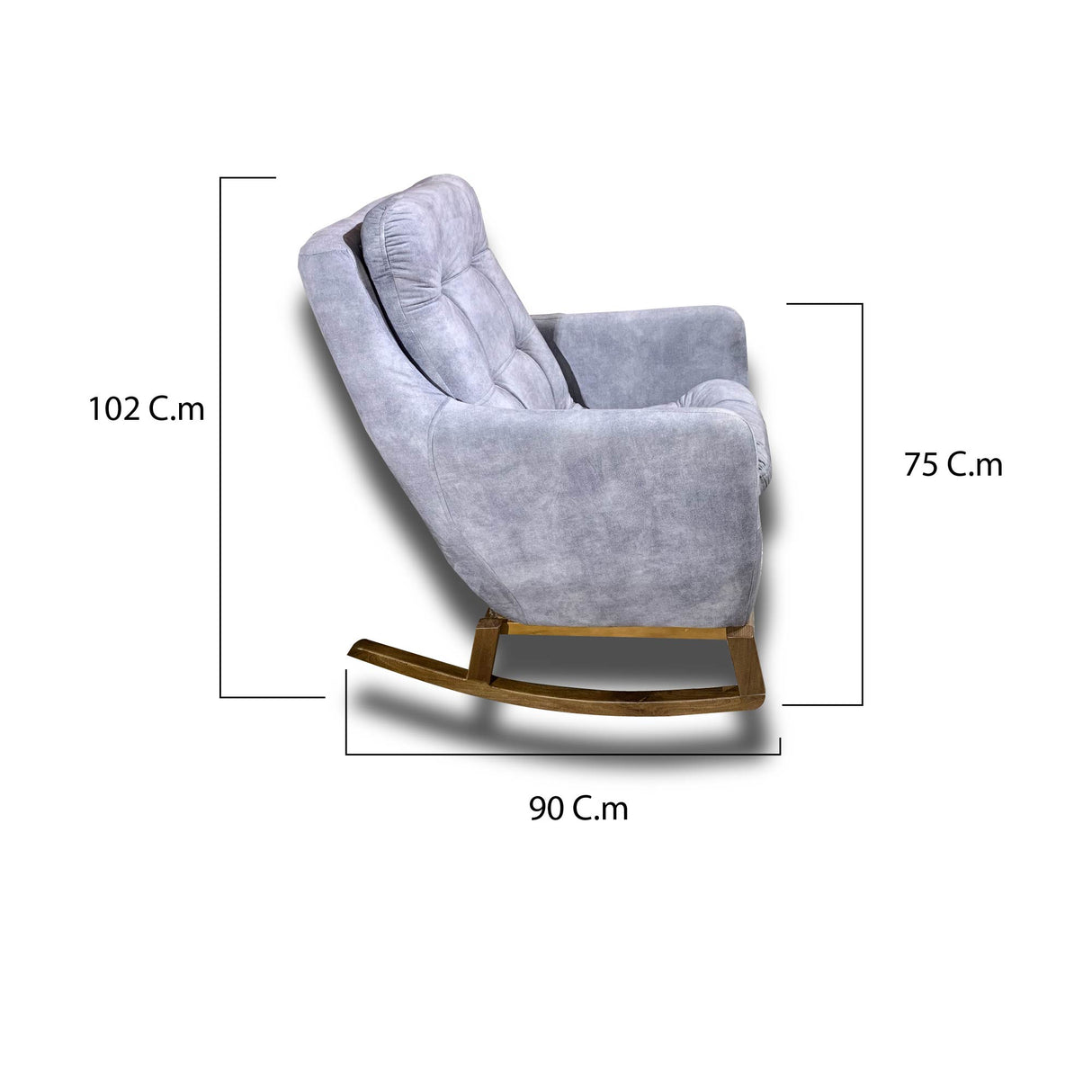 Poltrona Mecedora Paris Gris 68x102cm de Un Puesto - SOFAS Y POLTRONAS | Bylmo