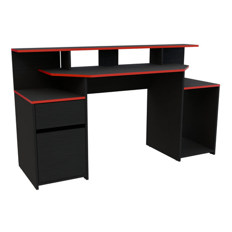 Escritorio Gamer Nick Wengue y Roma 150x88cm con Iluminación LED y Un Cajón - ESCRITORIOS | Bylmo