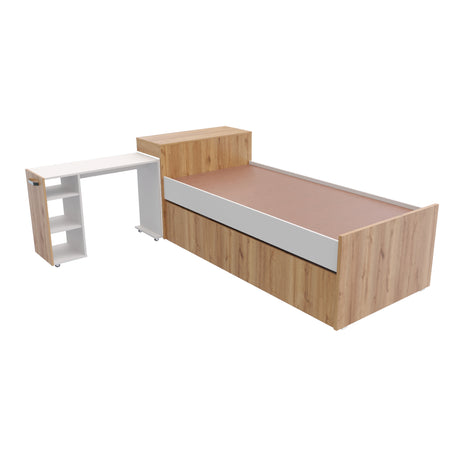 Cama Nido Lia Duna 96x83cm con Escritorio para Cama Sencilla y sin Colchones - CAMAS | Bylmo
