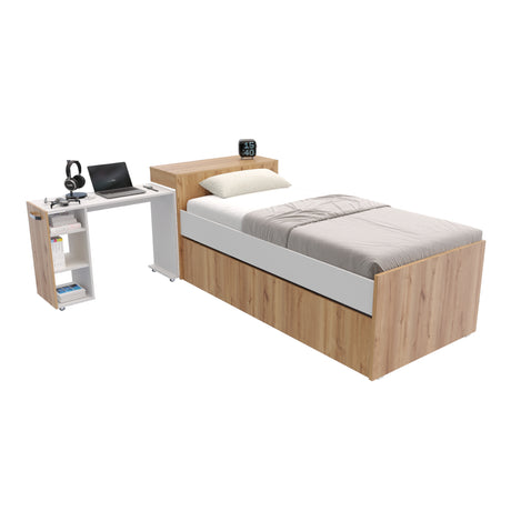 Cama Nido Lia Duna 96x83cm con Escritorio para Cama Sencilla y sin Colchones - CAMAS | Bylmo