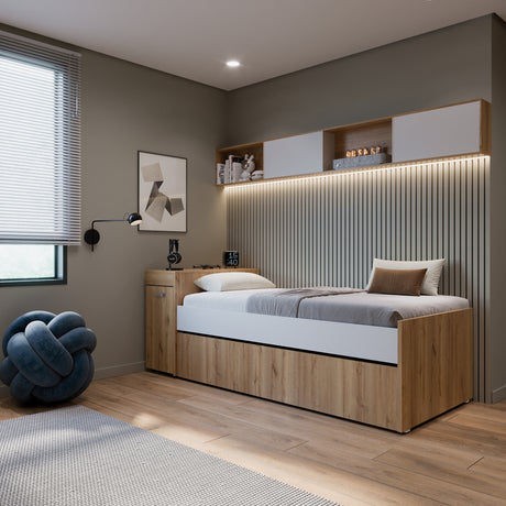 Cama Nido Lia Duna 96x83cm con Escritorio para Cama Sencilla y sin Colchones - CAMAS | Bylmo