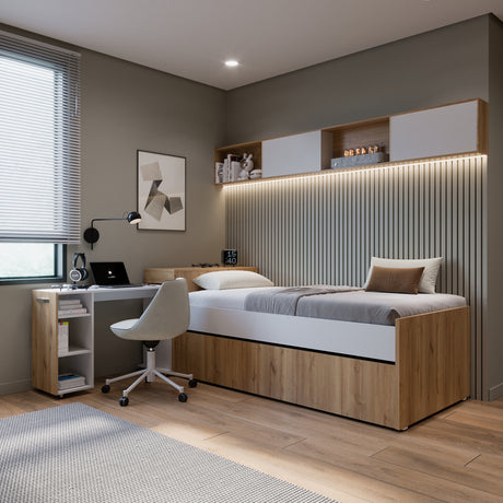 Cama Nido Lia Duna 96x83cm con Escritorio para Cama Sencilla y sin Colchones - CAMAS | Bylmo