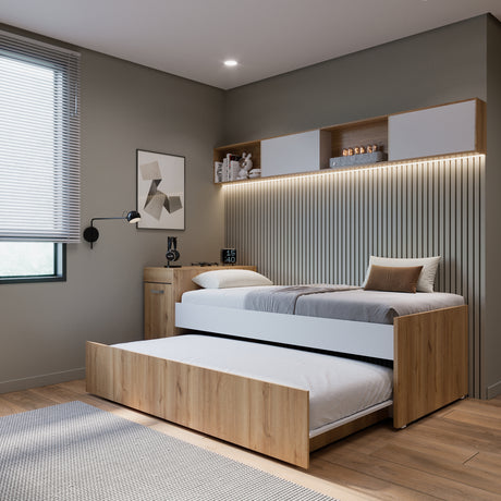 Cama Nido Lia Duna 96x83cm con Escritorio para Cama Sencilla y sin Colchones - CAMAS | Bylmo