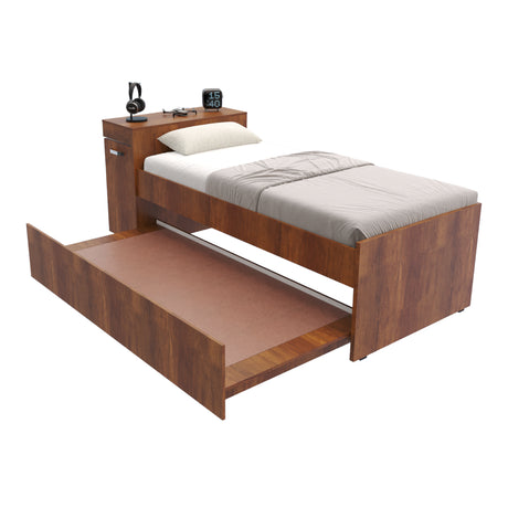 Cama Nido Lia Caramelo 96x83cm con Escritorio para Cama Sencilla y sin Colchones - CAMAS | Bylmo