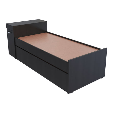 Cama Nido Lia Wengue 96x83cm con Escritorio para Cama Sencilla y sin Colchones - CAMAS | Bylmo