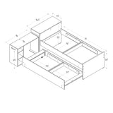 Cama Nido Lia Wengue 96x83cm con Escritorio para Cama Sencilla y sin Colchones - CAMAS | Bylmo