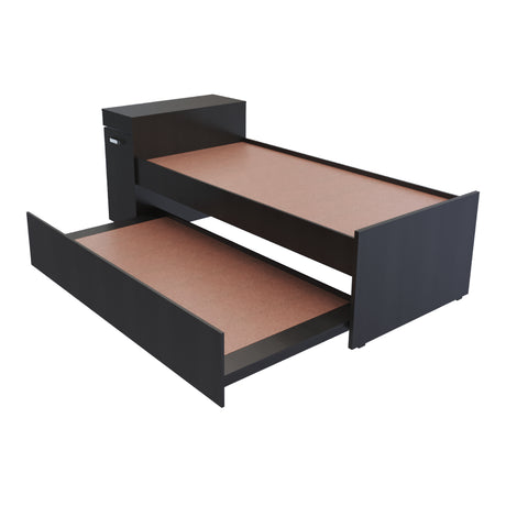 Cama Nido Lia Wengue 96x83cm con Escritorio para Cama Sencilla y sin Colchones - CAMAS | Bylmo