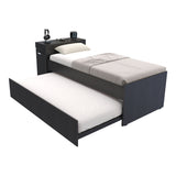 Cama Nido Lia Wengue 96x83cm con Escritorio para Cama Sencilla y sin Colchones - CAMAS | Bylmo