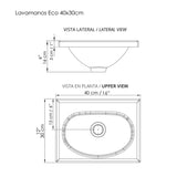 Mueble para Lavamanos Flotante Essential Austral 40x48cm con Lavamanos Eco y con Un Cajón - MUEBLES PARA LAVAMANOS | Bylmo