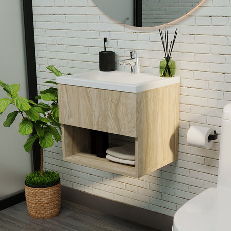 Mueble para Lavamanos Flotante Essential Soder 48x40cm con Lavamanos Oslo - MUEBLES PARA LAVAMANOS | Bylmo