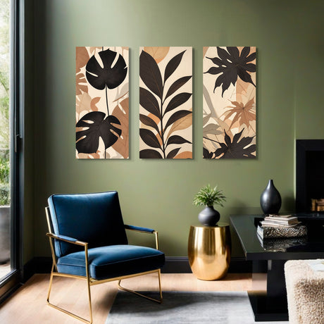 Set 3 Cuadros Decorativos Arte Botánico 34x72cm - CUADROS | Bylmo