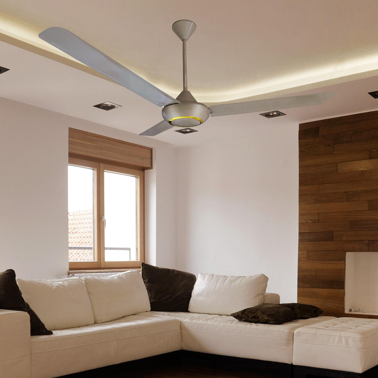 Ventilador de Techo Bronce 28x46cm de Cinco Velocidades sin Oscilación - VENTILADORES | Bylmo