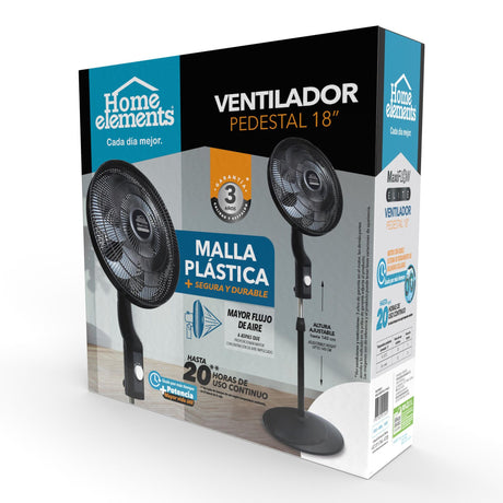 Ventilador de Piso MaxiFlow Elite Negro 48.5x140cm de Tres Velocidades con Oscilación - VENTILADORES | Bylmo