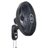Ventilador de Pared MaxiFlow Elite Negro 37x56cm de Tres Velocidades con Oscilación - VENTILADORES | Bylmo