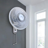 Ventilador de Pared MaxiFlow Elite Blanco y Gris 37x56cm de Tres Velocidades con Oscilación - VENTILADORES | Bylmo