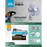 Ventilador de Pared MaxiFlow Elite Blanco y Gris 37x56cm de Tres Velocidades con Oscilación - VENTILADORES | Bylmo