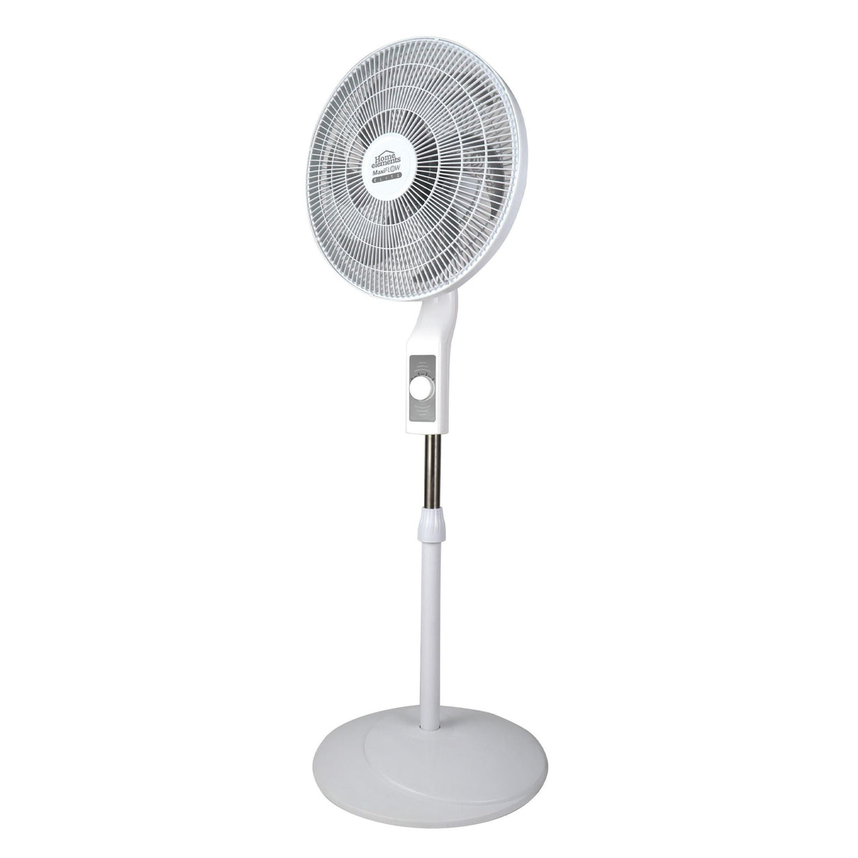 Ventilador de Piso MaxiFlow Elite Blanco y Gris 48.5x140cm de Tres Velocidades con Oscilación - VENTILADORES | Bylmo