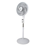 Ventilador de Piso MaxiFlow Elite Blanco y Gris 48.5x140cm de Tres Velocidades con Oscilación - VENTILADORES | Bylmo