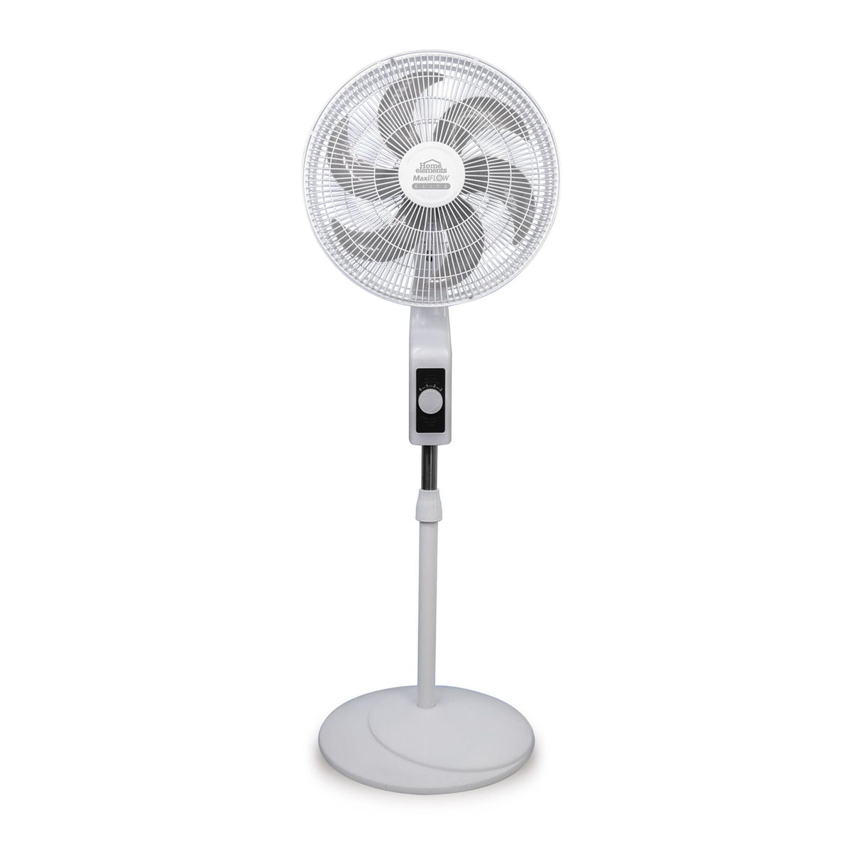 Ventilador de Piso MaxiFlow Elite Blanco y Gris 48.5x140cm de Tres Velocidades con Oscilación - VENTILADORES | Bylmo