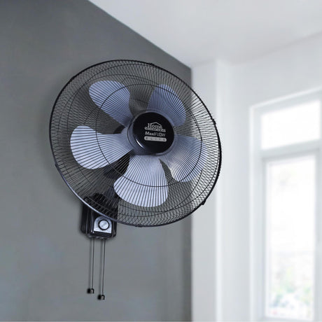 Ventilador de Pared MaxiFlow Elite Negro 33.5x63cm de Tres Velocidades con Oscilación - VENTILADORES | Bylmo
